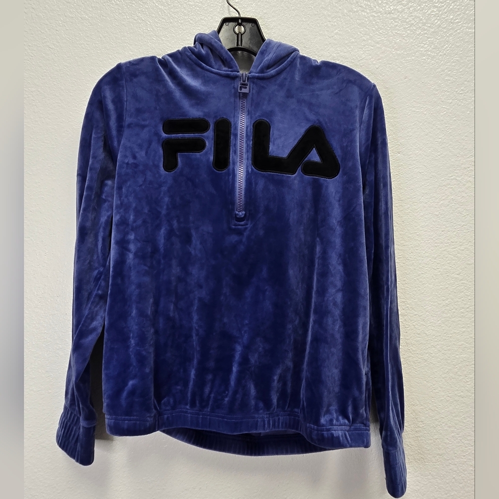 Fila Blue Velour Hoodie
